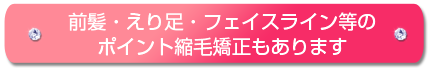 前髪・えり足・フェイスライン等のポイント縮毛矯正もあります